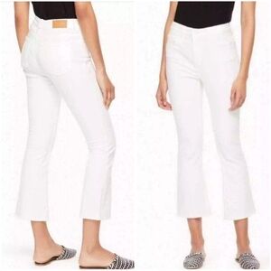 Kate Spade Broome Street White Kick Flare Cropped Jeans Size 24 Stretch